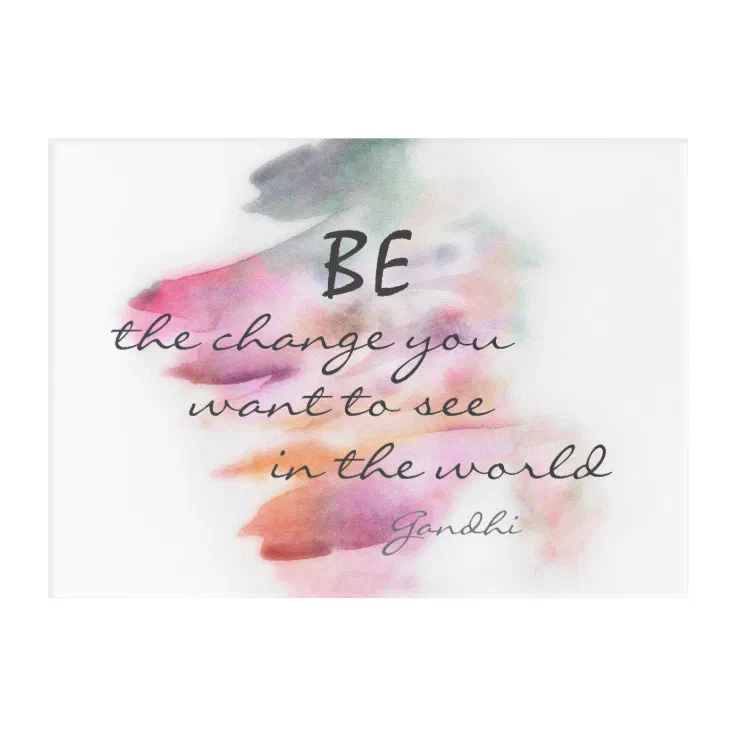 inspirational Gandhi quote be the change wall art | Zazzle