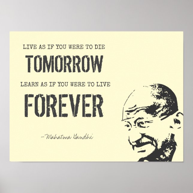Inspirational Gandhi Quote Poster Art  (Front)