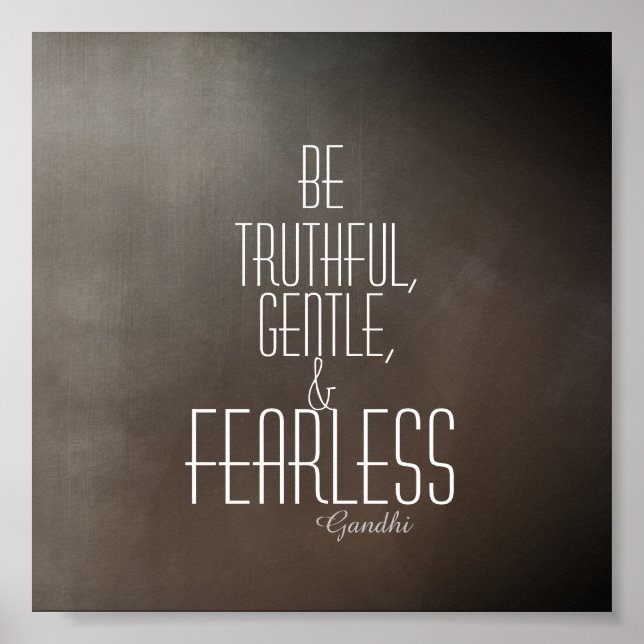 inspirational Gandhi quote poster gray (Front)