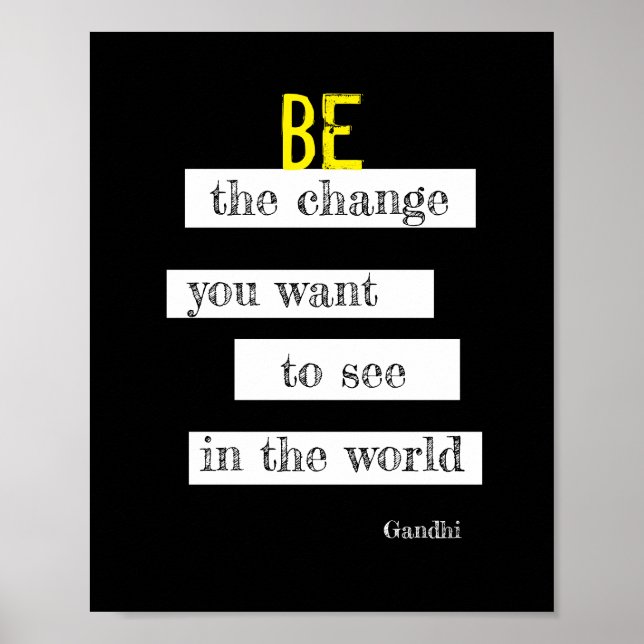 inspirational Gandhi quote poster modern chic (Front)