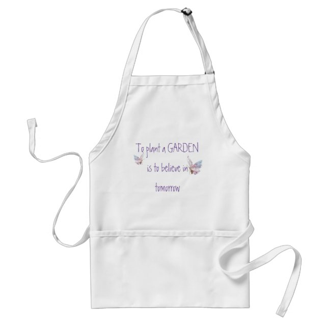 Inspirational Garden Quote with Butterfly Adult Apron (Front)