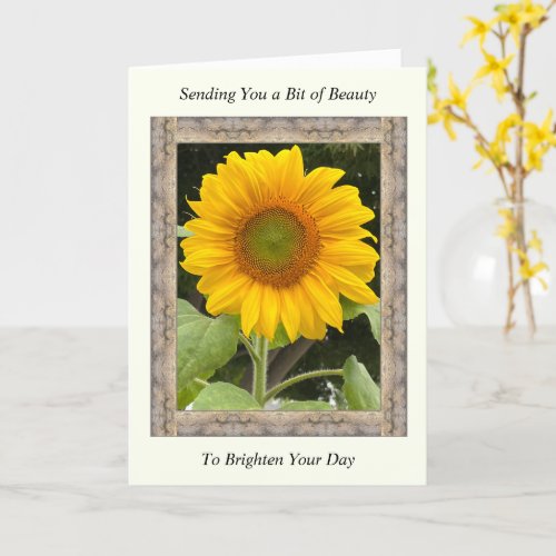 Inspirational Get Well Card with Yellow Sunflower