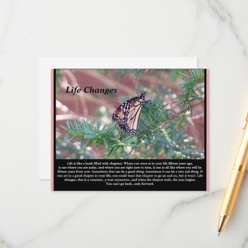 Inspirational Gifts Life Changes Enclosure Card