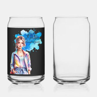 Inspirational Girl Graphic Can Glass