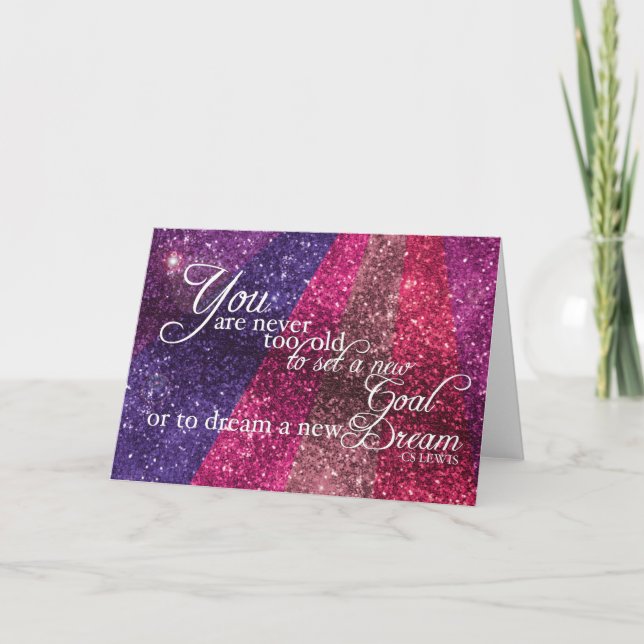 Inspirational Glittery Greeting Card (Front)