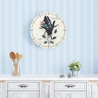 Inspirational Glove and Butterfly Wall Clock