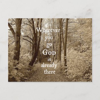 Inspirational God Is Already There Christian Quote Postcard by Christian_Quote at Zazzle