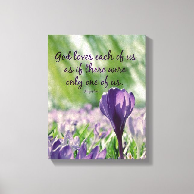 Inspirational God Loves Each of Us Quote Canvas Print (Front)