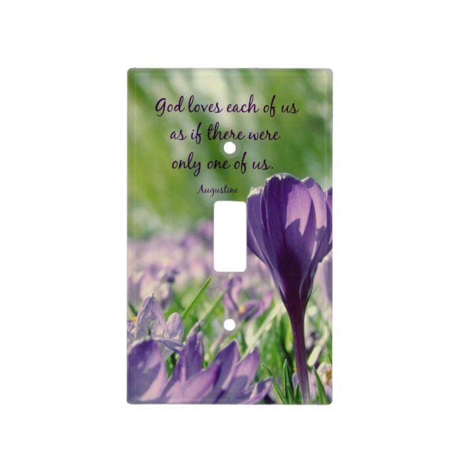 Inspirational God Loves Each of Us Quote Light Switch Cover (Front)