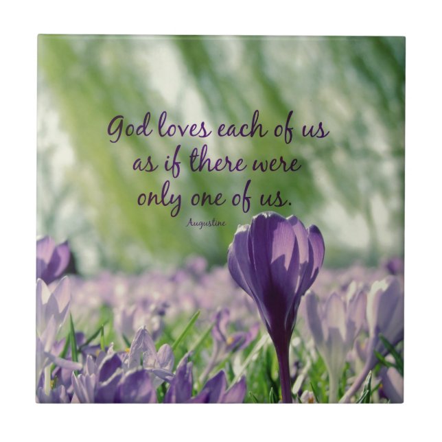 Inspirational God Loves Each of Us Quote Tile (Front)