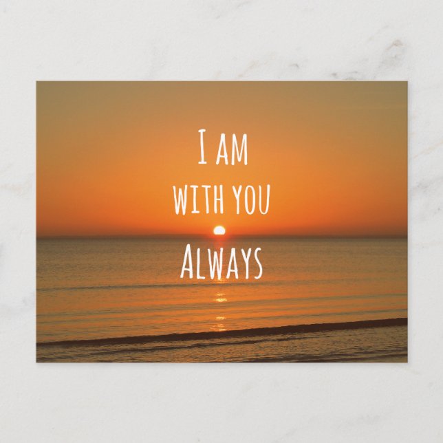 Inspirational God Quote: Bible Verse I am With You Postcard (Front)