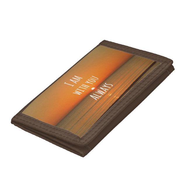 Inspirational God Quote: Bible Verse I am With You Trifold Wallet (Bottom)