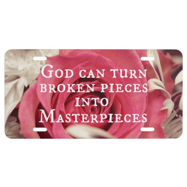 Inspirational God Quote Masterpiece License Plate (Front)