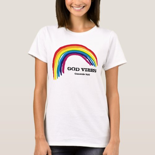 Inspirational God Vibes Genesis Rainbow Religious T_Shirt