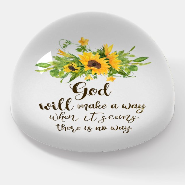 Inspirational God Will Make a Way Faith Quote Paperweight (Angled)