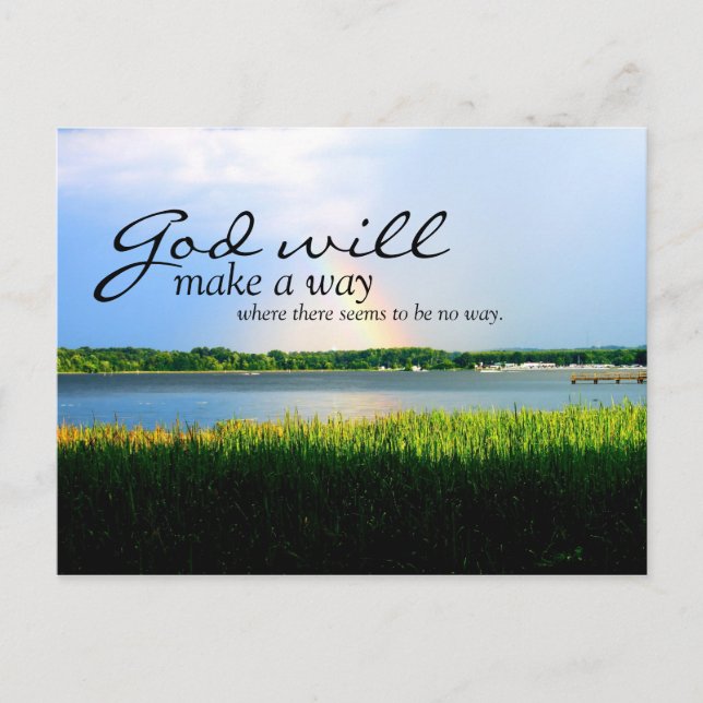 Inspirational: God Will Make A Way... Postcard (Front)