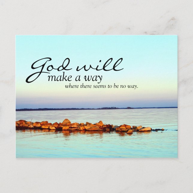 Inspirational: God Will Make A Way... Postcard (Front)