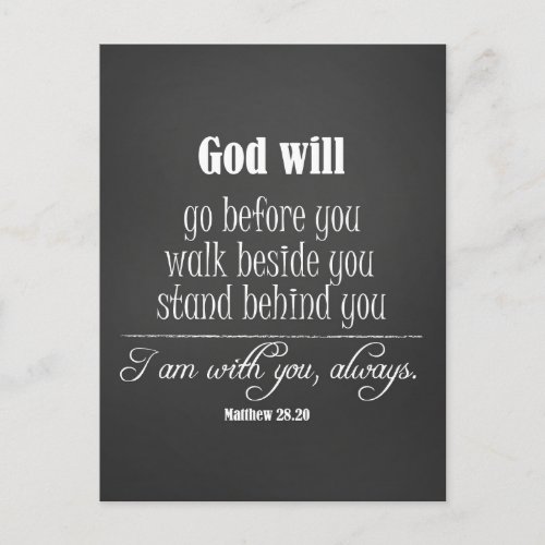 Inspirational God Will Quote with Bible Verse Postcard