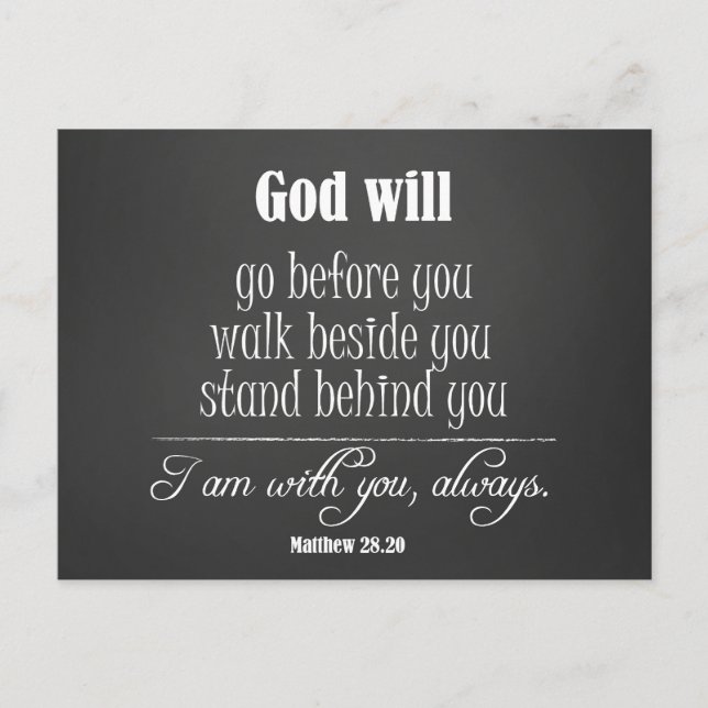 Inspirational God Will Quote with Bible Verse Postcard (Front)