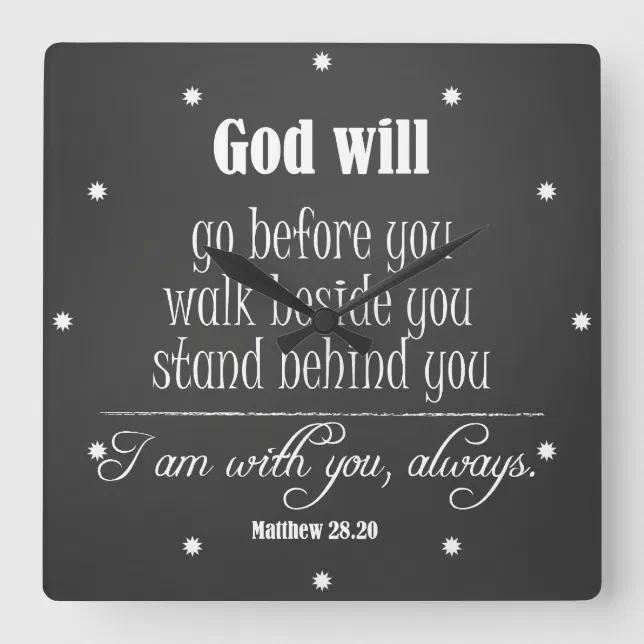 Inspirational God Will Quote with Bible Verse Square Wall Clock Zazzle