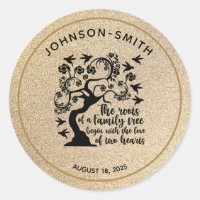 Inspirational Gold Family Reunion Quote Tree