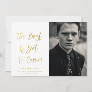 Inspirational Gold Photo Graduation Announcement