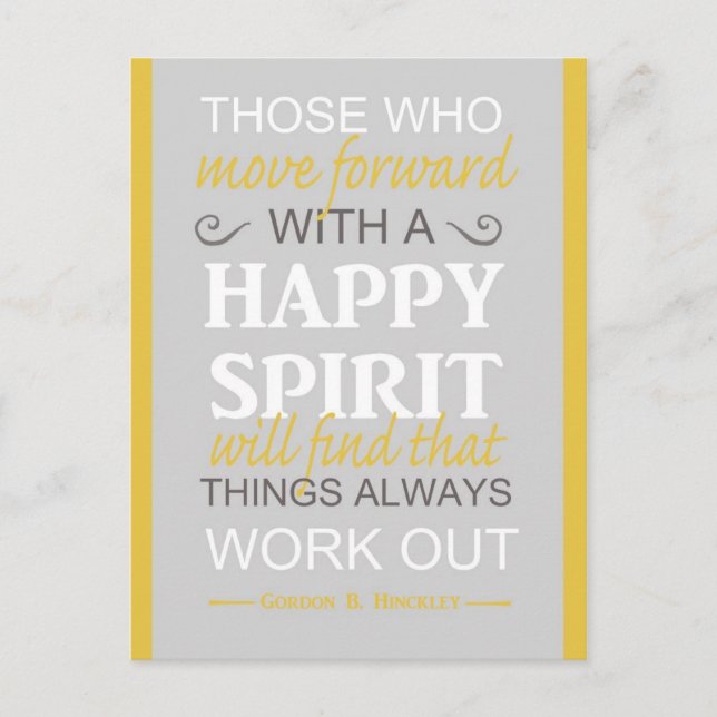 inspirational gordon b hinckley lds quote postcard (Front)