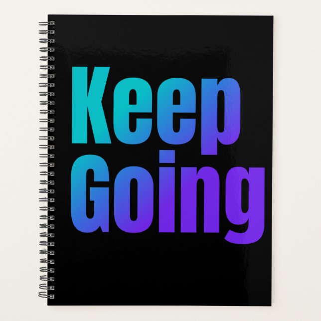 Inspirational Gradient Colorful Text Keep Going Planner (Front)