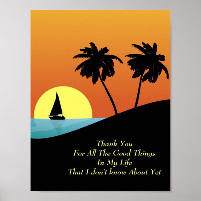 Inspirational Gratitude Quote Wall Art Poster (Front)