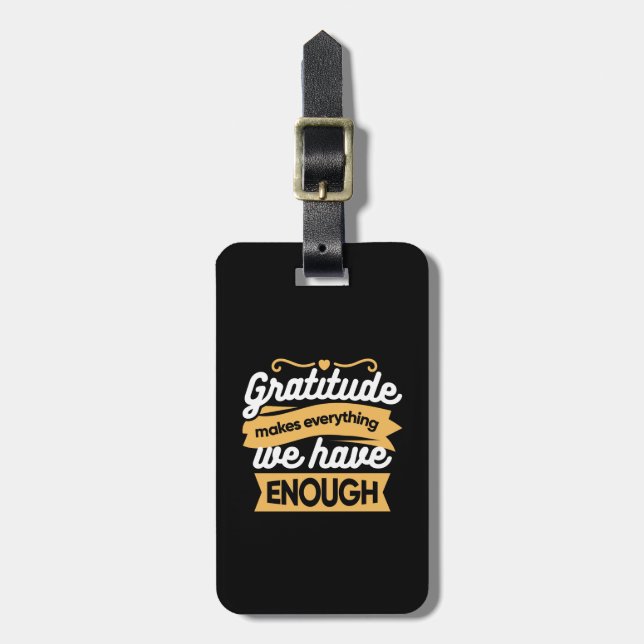 Inspirational Gratitude Typography Quotes Luggage Tag (Front Vertical)