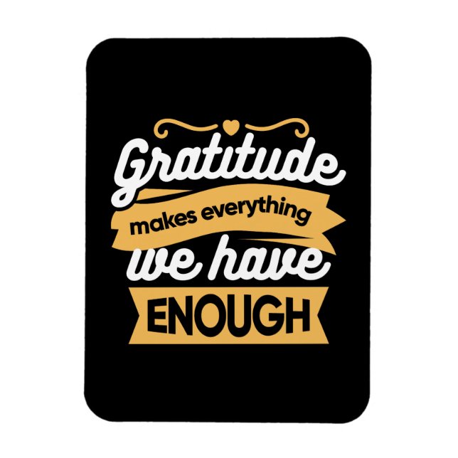 Inspirational Gratitude Typography Quotes Magnet (Vertical)