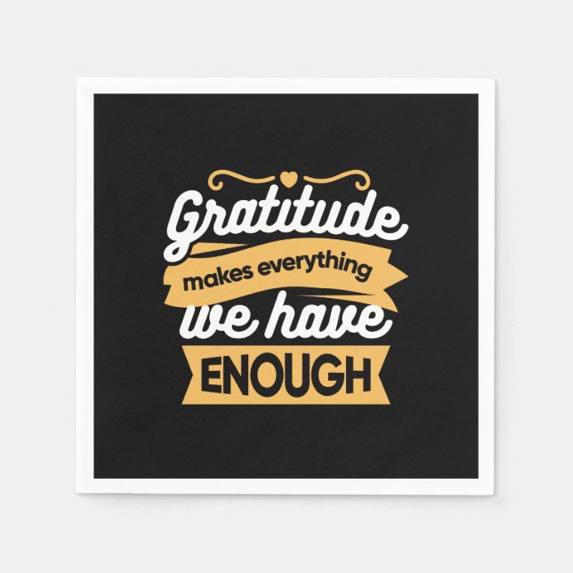 Inspirational Gratitude Typography Quotes Napkins (Front)