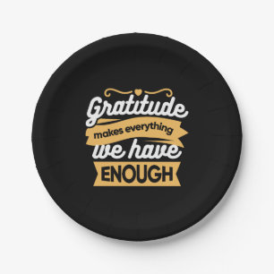 Inspirational Gratitude Typography Quotes Paper Plates