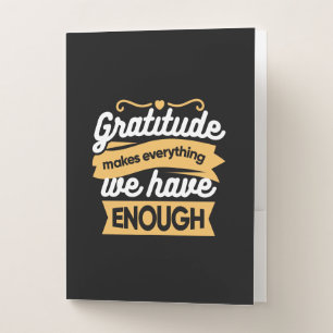 Inspirational Gratitude Typography Quotes Pocket Folder