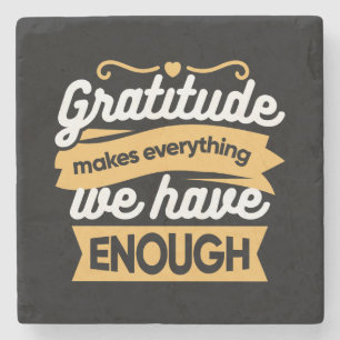 Inspirational Gratitude Typography Quotes Stone Coaster