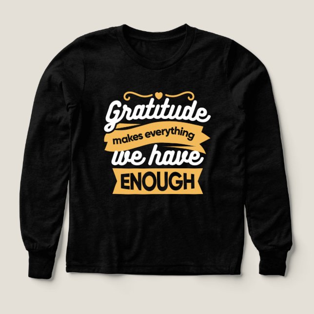 Inspirational Gratitude Typography Quotes Tri-Blend Shirts (Design Front)