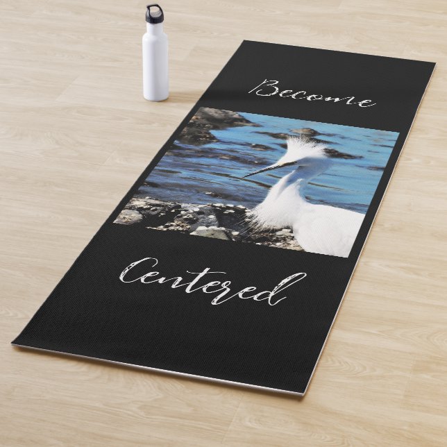 Inspirational Great Egret Become Centered Yoga Mat (In Situ)