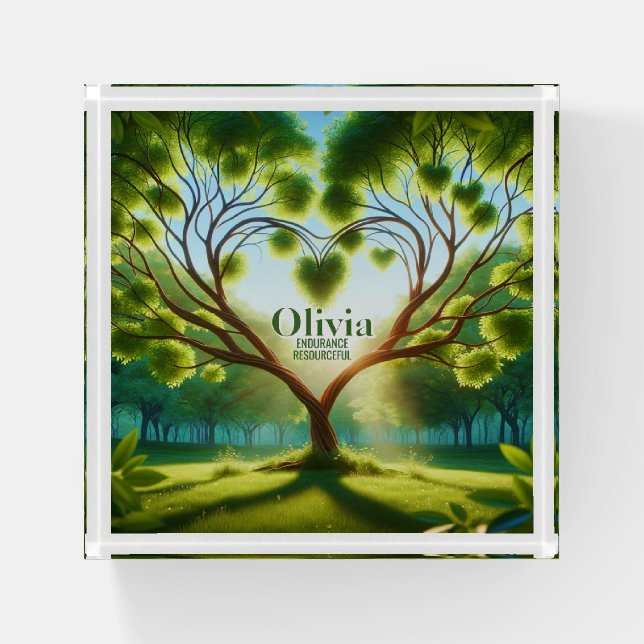 Inspirational Green Paperweight (Front)