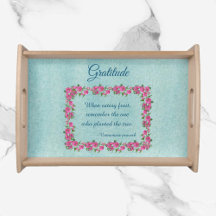 Inspirational Green & Pink Roses Gratitude Quote