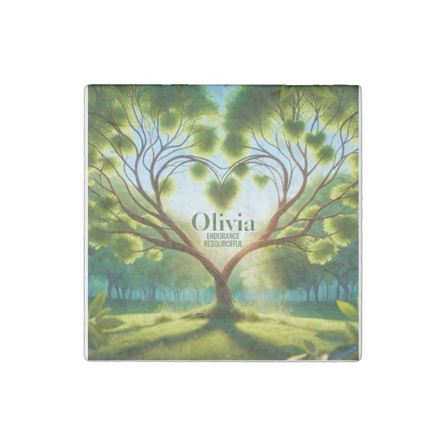 Inspirational Green Stone Magnet (Front)