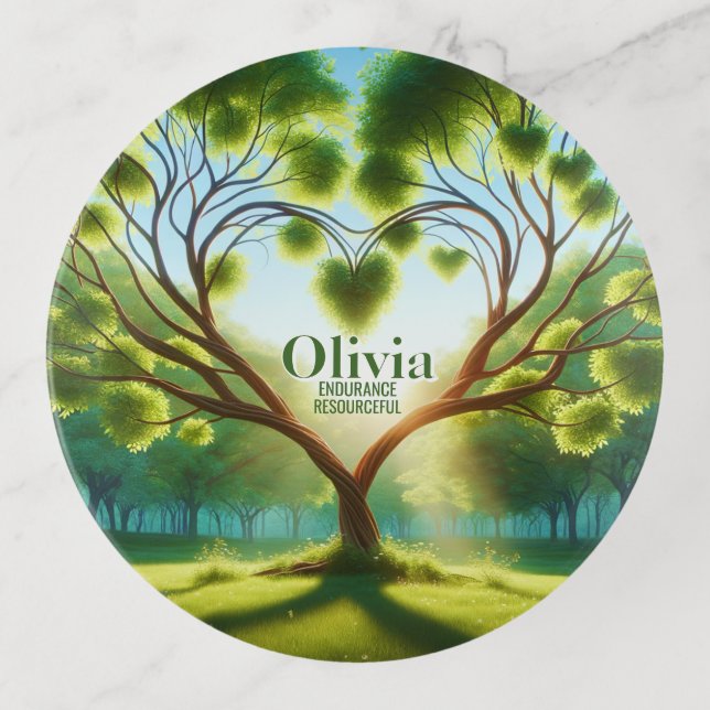 Inspirational Green Trinket Tray (Front)