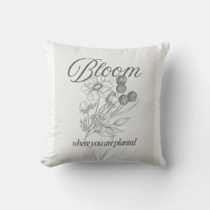 Inspirational Growth Quote Tee Throw Pillow