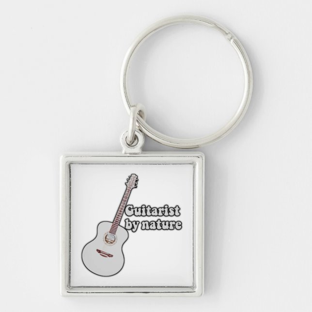 inspirational guitar quote for guitarists keychain (Front)