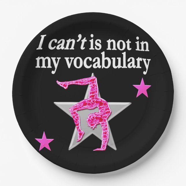 INSPIRATIONAL GYMNASTICS DESIGN PAPER PLATES (Front)