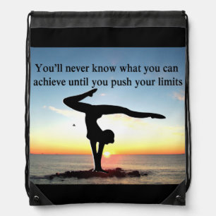 INSPIRATIONAL GYMNASTICS QUOTE DESIGN DRAWSTRING BAG