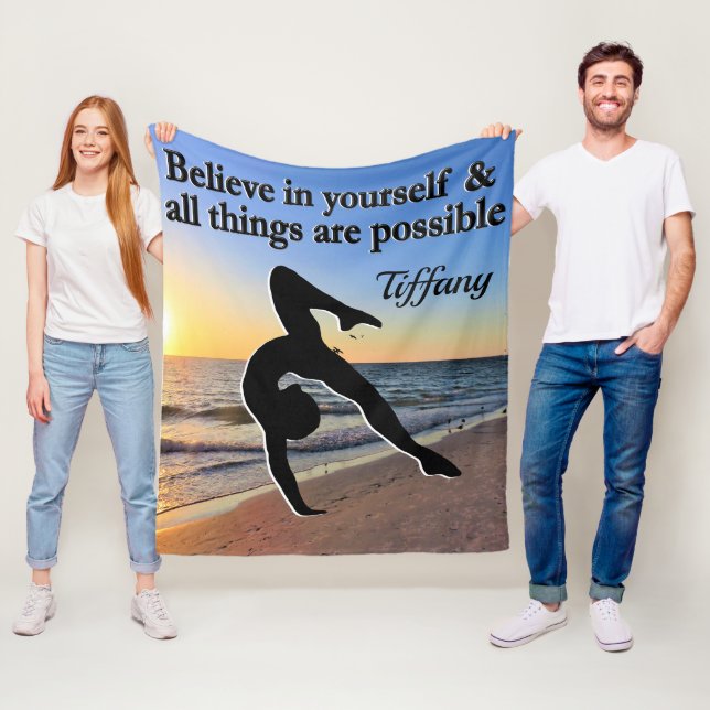 INSPIRATIONAL GYMNASTICS QUOTE FLEECE BLANKET (In Situ)