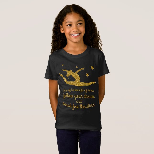 inspirational gymnastics quote gymnast fans shirt (Front Full)