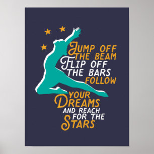 Inspirational Gymnastics Sport Quote Gymnast Girl Poster