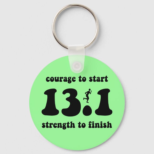 Inspirational half marathon keychain (Front)