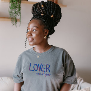 Inspirational Hand Drawn Blue and Pink Quote T-Shirt